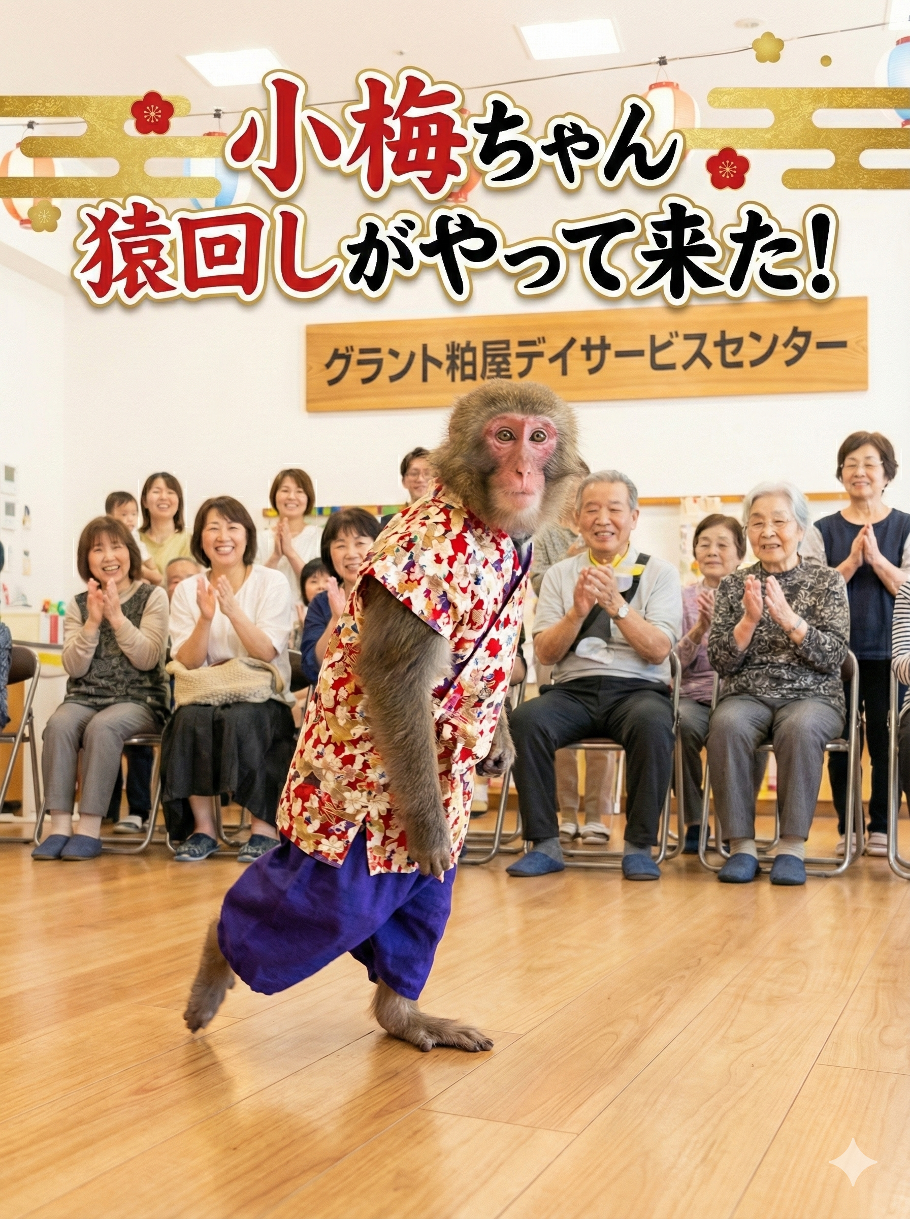 粕屋町通所介護施設猿回し